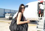 traveler boarding a plane